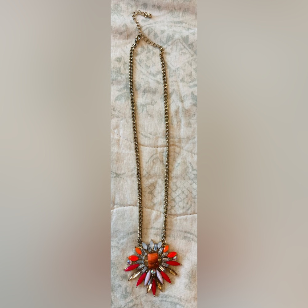 Anthro vintage brooch Tribal queen necklace